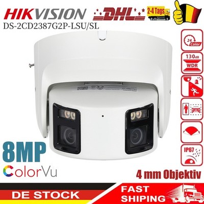 Hikvision 8MP AcuSense 180° Panorama ColorVu PoE IP Kamera DS-2CD2387G2P-LSU/SL