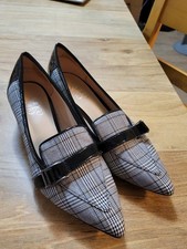 Grey Plaid Pointed Toe Business Pumps w/1.75" Heel By Franco Sarto sz 7. CLEAN 