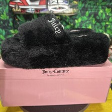 Juicy Couture Women's Slide Slippers Faux Fur Size 10W