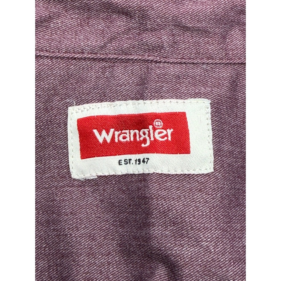 Wrangler Mens Long Sleeve Button Down Shirt Plum Burgundy HLB2AWM ...