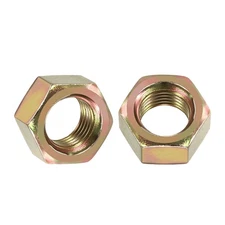 20pcs Hex Nuts - [3/8"-24] Carbon Steel Grade 8 Hardware Nuts, Yellow