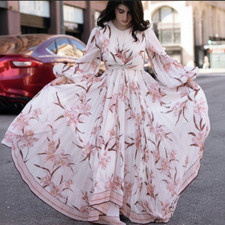 Zimmermann Corsage Long Dress Size 2 AU 12 US 8 Pleated Orchid Long Sleeve BNWT
