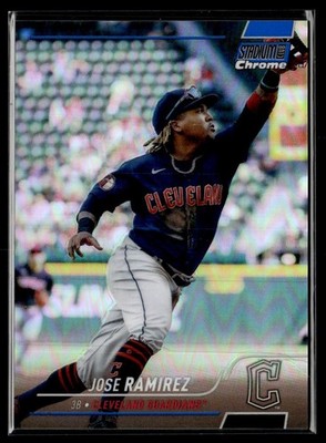 2022 Stadium Club Chrome Blue Refractor Jose Ramirez 083/199 Cleveland Guardians