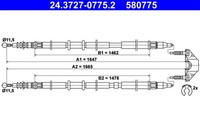 Bremsseil Seilzug Feststellbremse ATE 24.3727-0775.2 FüR Opel Astra A04 GTC L70