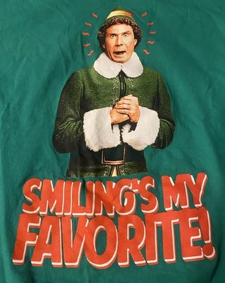 Elf  Smiling's my favorite  Christmas T-shirt  Ripple Junction 2XL XXL Tagless
