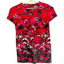 Tommy Hilfiger Dress Womens Size 14 Pink Floral All Over Print Short Sleeve PILL