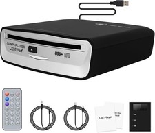 External USB CD Player for Car Portable Plug In CD Player with Remote Control