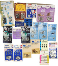 Vintage Sewing Notions Lot Assorted Snap Fasteners Hooks Eyes Scovill Dritz Prim