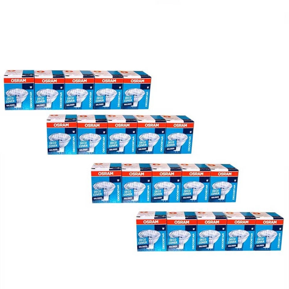 20 x Osram Halogen 50W GU5,3 12V 36° 44870 WFL Decostar 50 Watt Reflektor Lampe