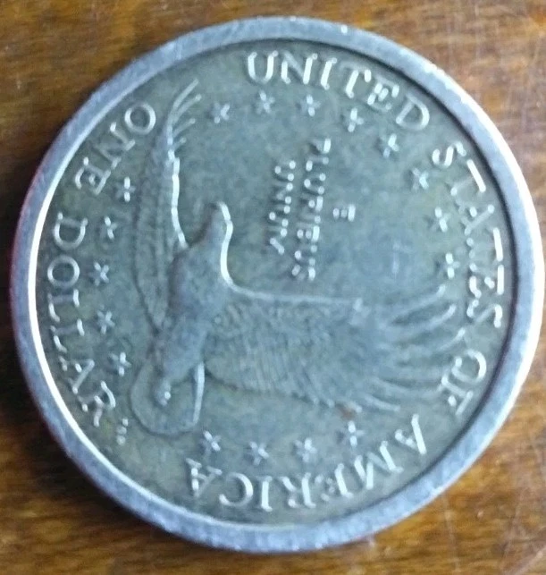 2000 P Sacagawea One Dollar Coin With No Writing On Rim Eagle On Reverse - Image 2 of 2