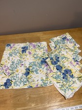Vtg Floral Cloth Napkins Tulips Flowers Cotta...
