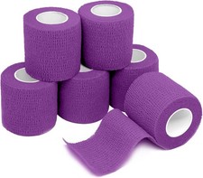 Vet Wrap for Dogs 2 Inches 5 Yards 6 Pack Self Adhering Bandage PURPLE Rolls