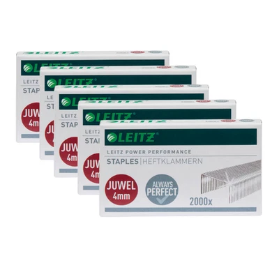 5 x Leitz 5640 Heftklammern Juwel 4 mm, verzinkt gesamt 10.000 Stück