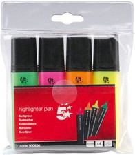 5 Star Highlighters Chisel Tip 1-5mm Line Assorted