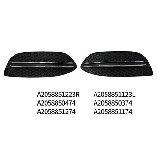 Bumper Fog Light Grill Cover in Black and Chrome for MERCEDES For BENZ W205 - Bild 3 von 12