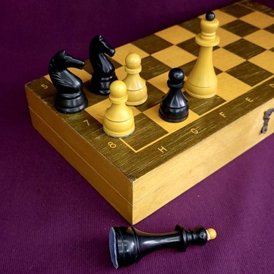 Vintage Carbolite Chess Set Rare Vintage Full Chess Set USSR Board 30x30 cm