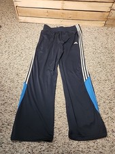 Adidas Track Pants Womens Sz XL Navy Blue Three Stripe Logo Athleisure