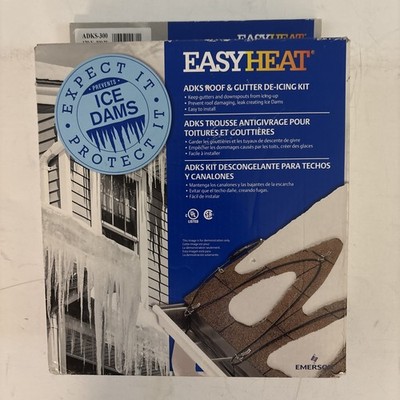 EasyHeat ADKS-300 Roof & Gutter Heat Tape  Cable, 60' ft L, 120V, 300W 
