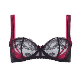 AGENT PROVOCATEUR MADDY Black & Fuchsia 3 Piece Lingerie Set 34D/3/3
