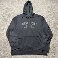 Nike Hoodie Mens L Gym Mens Therma Fit Swoosh Just Do It Pullover Sweatshirt