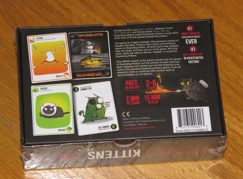 Exploding Kittens Card Game - NSFW Edition Explicit Content Adult - 2015 Sealed - Image 2 of 3
