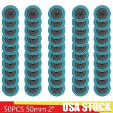 50Pc 2" Coarse/Medium/Fine Roloc Scotch Pads Roll Lock Surface Sanding Disc