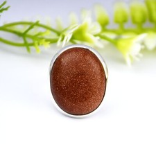 Natural Sunstone 925 Sterling Silver Handmade Oval Sunstone Gemstone Ring
