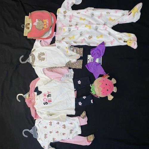 NWT Newborn & 3 Months Baby Clothes & Accessories Bundle Retail $50+