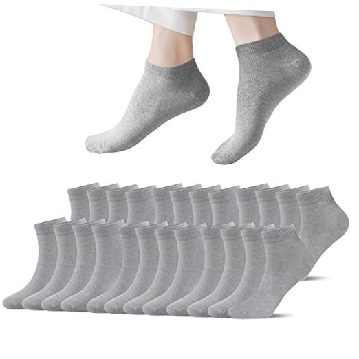 No Show Socks Low Cut Ankle Socks for Women Men Athletic Short Cotton 9-13 Grey-image