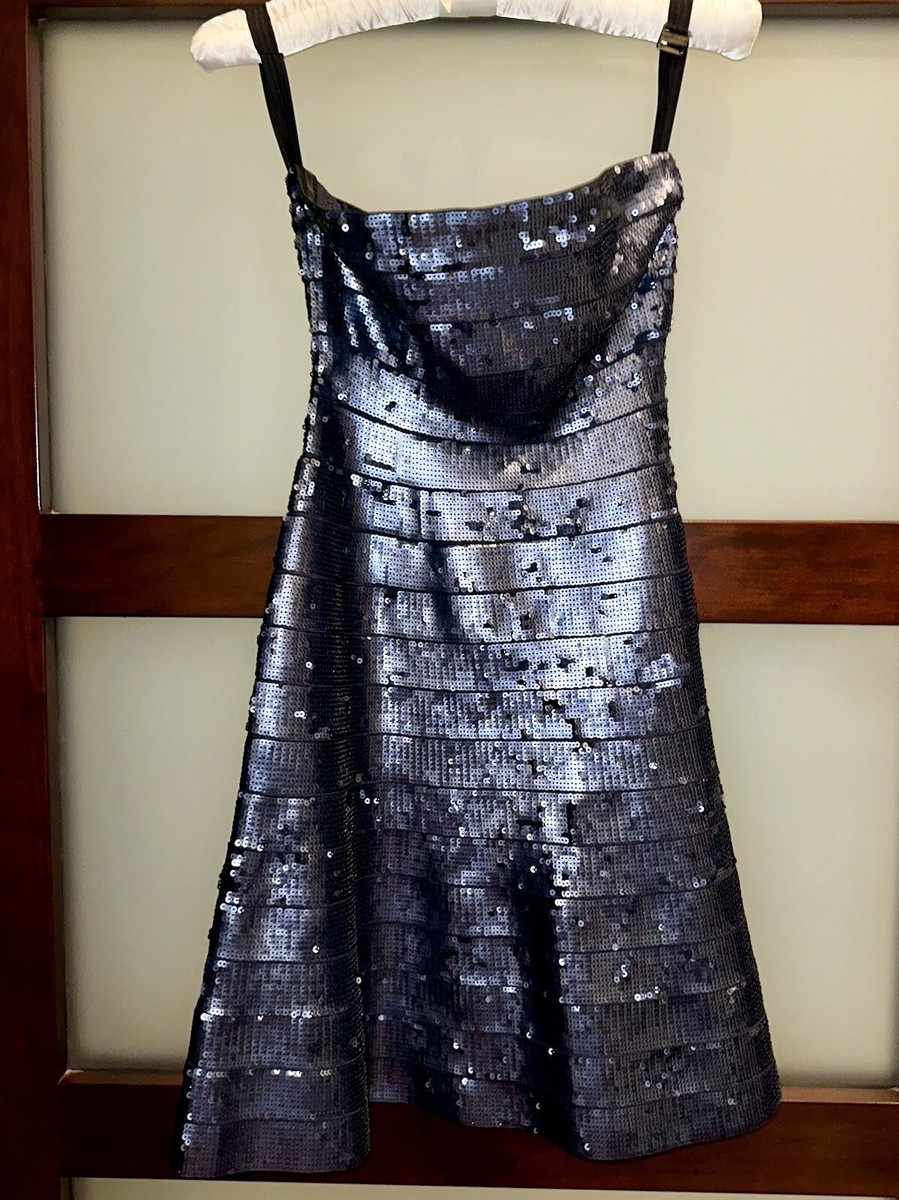 herve leger blue dress Sequin Crafted in a rich teal green $990 Herve Leger Blue Bandage