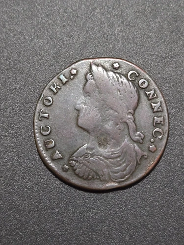 1787 Connecticut Copper  Draped Bust Left  scarce Miller 32.2-X.1, R3 W-3220 H60