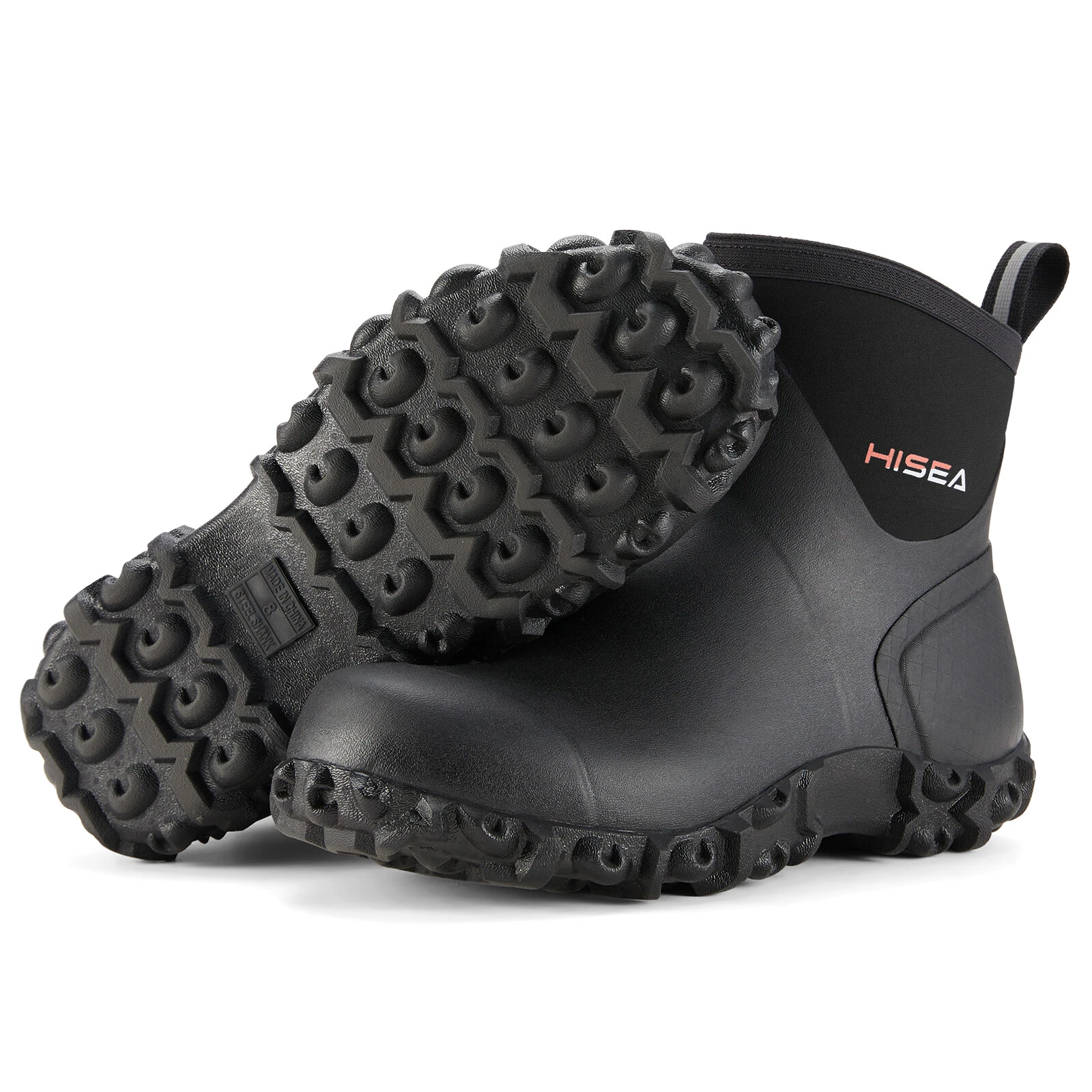 HISEA Men Short Rain Boots Waterproof Insulated Garden Work Booties Arch Support