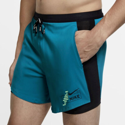 Nike Flex Stride Future Fast 2-in-1-Laufshorts für Herren   UK-Größe Small   türkis.