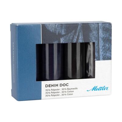 Amann Mettler DENIM DOC No.75 Dark Garnset (4 Spulen/ 100 m) Nähgarn