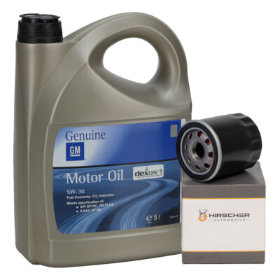 5L ORIGINAL 5W30 Motoröl dexos1 Gen3 + HIRSCHER Ölfilter für OPEL 1.0 1.2 1.4