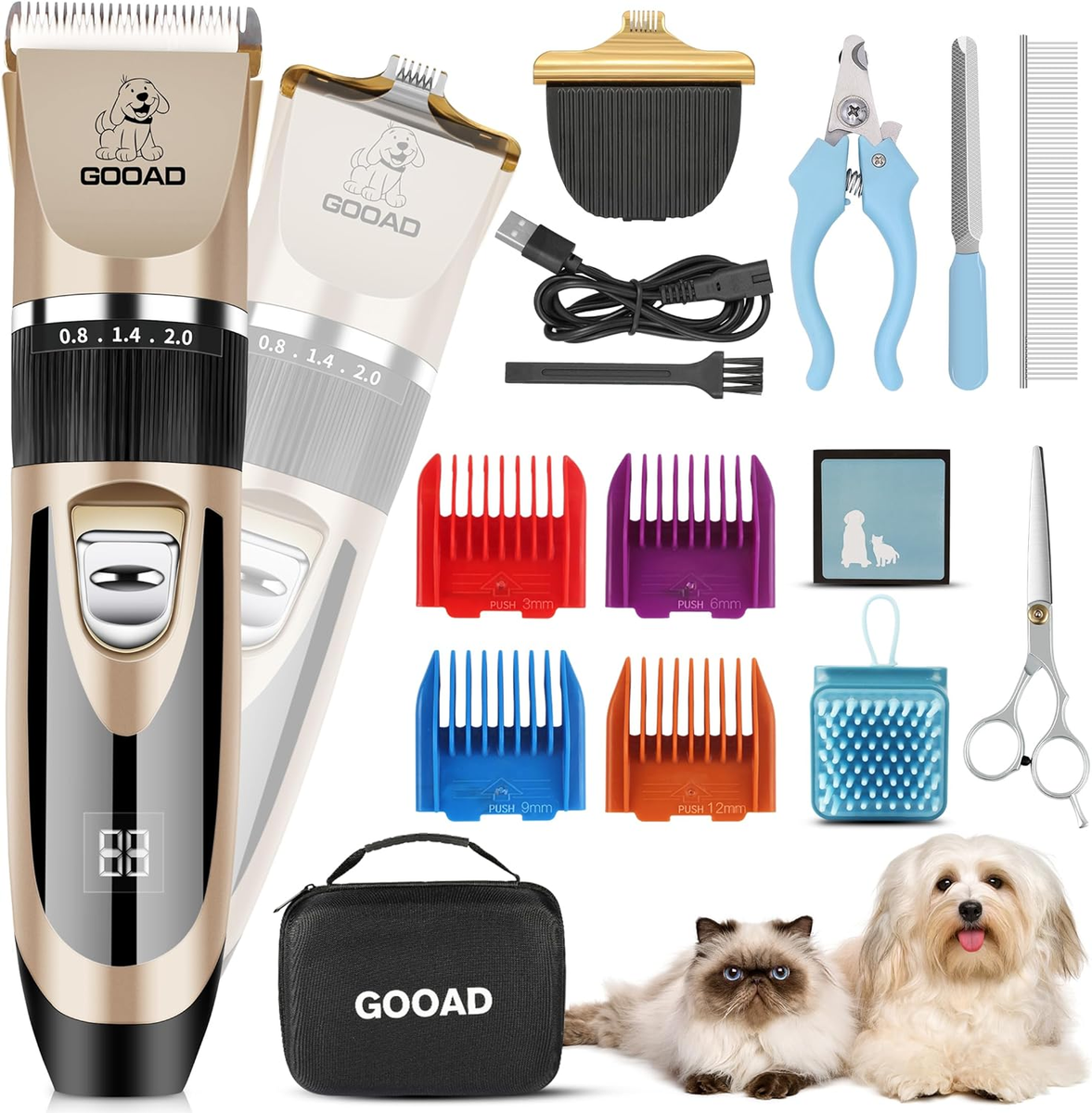 Dog Clippers for Grooming, Professional Dog Grooming Kit, Dog Hair Trimmer,  Cord