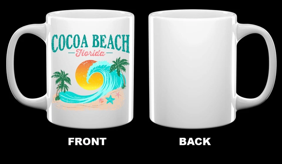 Taza de cerámica Cocoa Beach Florida 11 oz recuerdo de vacaciones Foto 2 de 2