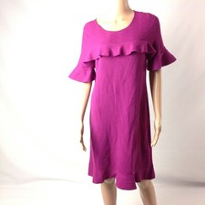 $139 Ann Taylor Women Dress Size S Purple Bell Sleeve Sheath Stretch Work New