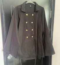 Women's Shein Black City Chic Cape Poncho Wrap London Paris Swing Jacket 4XL