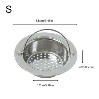 2Pcs 3-in-1 Kitchen Sink Drain Strainer & Stopper Combo – Stainless Steel Pop-Up Plug With PP Basket, Fits Standard Drains 2.8-3.3