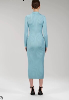 Self Portrait Blue Ribbed Knit Dress S New NWT | eBay
