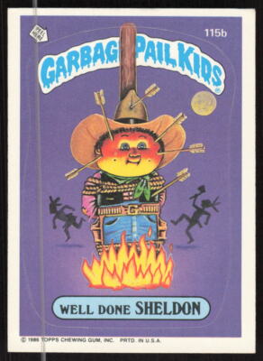 Garbage Pail Kids Series 3 1986 #115b Well Done Sheldon LP