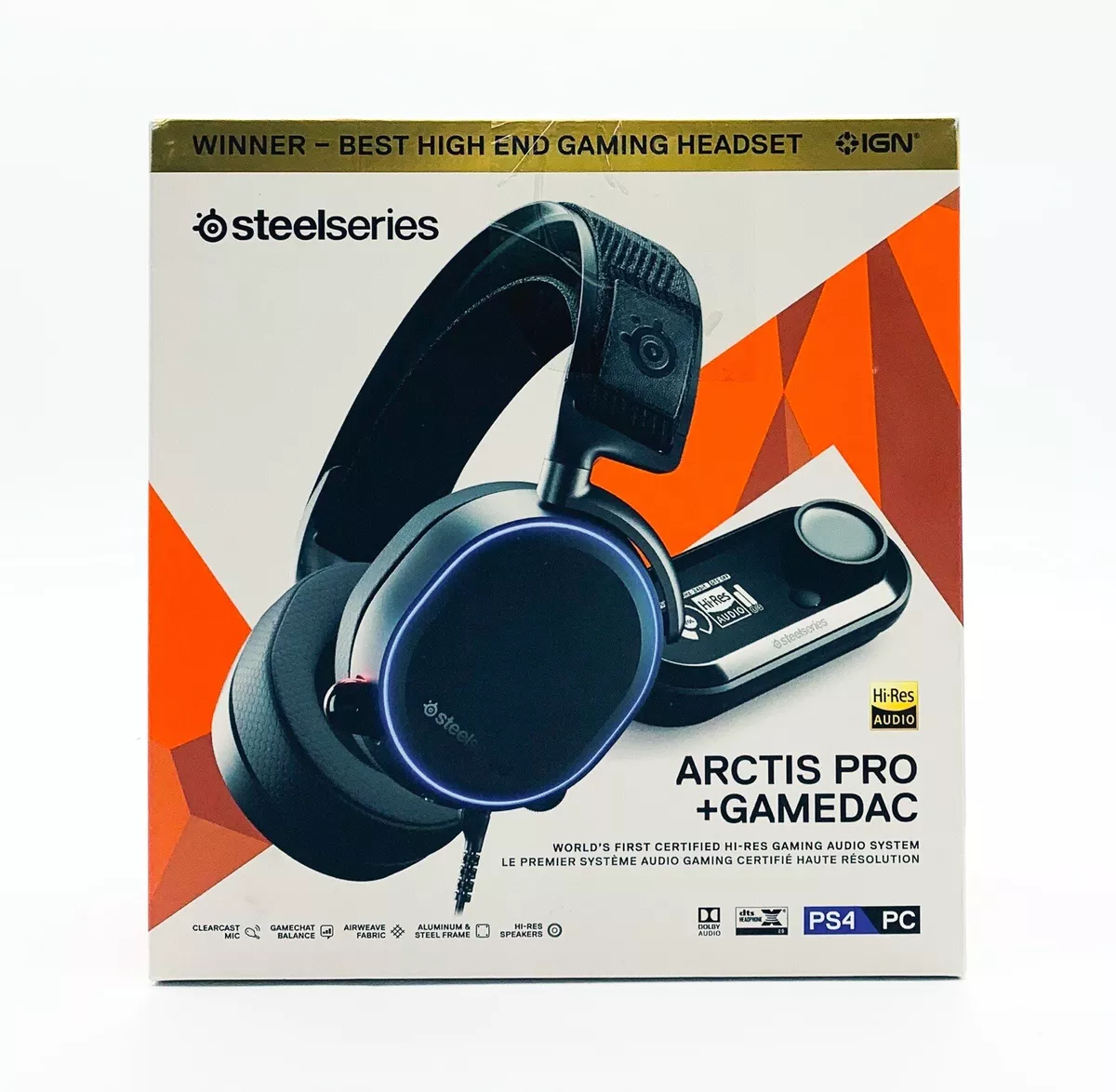 SteelSeries Arctis Pro + GameDAC Hi-Res Gaming Headset for PS4 / PC - Black