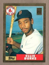 ELLIS BURKS 2001 Topps Traded GOLD #T121 #1247/2001 1987 #14T Reprint Red Sox