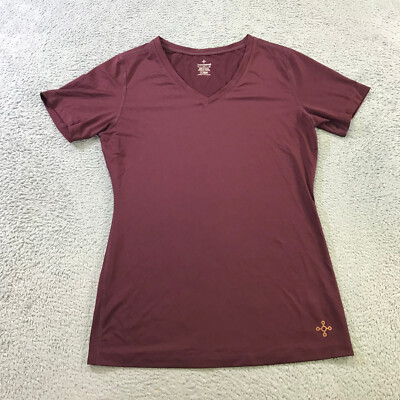 Tommie Copper Shirt Womens Large V Neck Red Short Sleeve Training Workout Casual