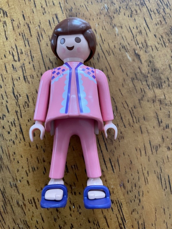 Playmobil 1 x Female with Pink  & Purple Top   Good Condition