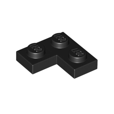 「✩」Brighte Lego Brick Part 20x Black 1x2x2 Studded Corner Plate Thin Tile