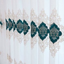 Baroque Maille Broderie Floral Tissu pour Rideau Panneau Filet Matériel