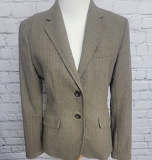 J Crew Wool Schoolboy Blazer 0 Brown Pinstripe Preppy Academia Capsule Classic
