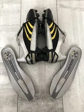 Adidas Predator Absolute FG Silver Black Leather Football Soccer Cleats US8     